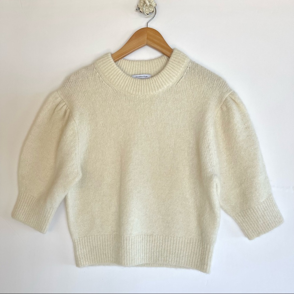 Stockholm Atelier & Other Stories Puff Sleeve Angora Wool Sweater